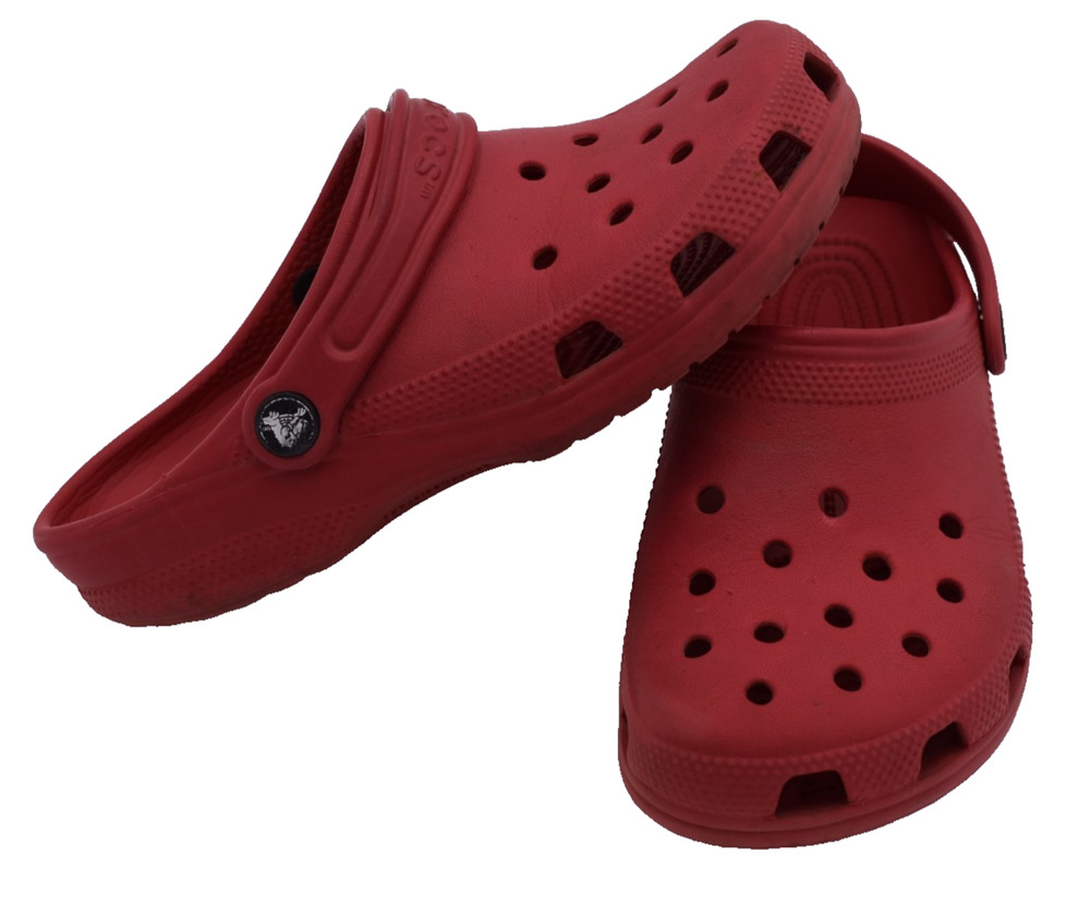 CROCS Classic Clogs Comfort Low Top Flats -- Red -- Mens 3 Womens 5